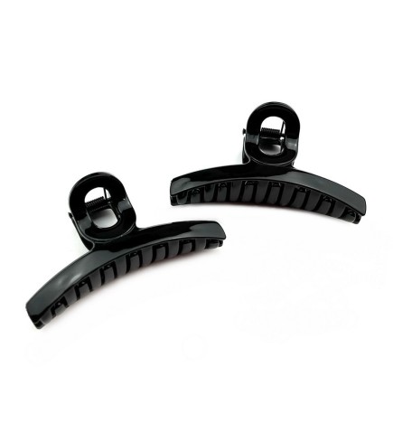 Lot de 2 pinces cheveux 8cm - noir ou marron