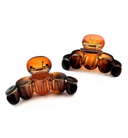 Lot de 2 pinces cheveux 7cm - marron ou noir