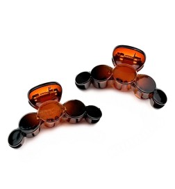 Lot de 2 pinces cheveux 7cm - marron ou noir