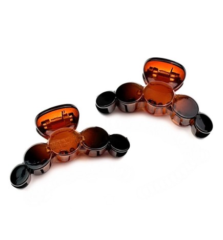 Lot de 2 pinces cheveux 7cm - marron ou noir