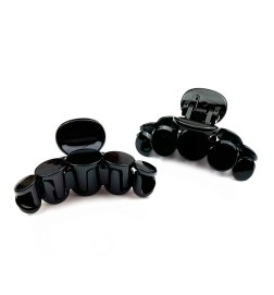 Lot de 2 pinces cheveux 7cm - marron ou noir