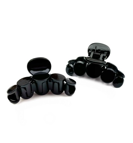 Lot de 2 pinces cheveux 7cm - marron ou noir