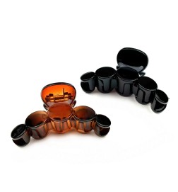 Lot de 2 pinces cheveux 7cm - marron ou noir