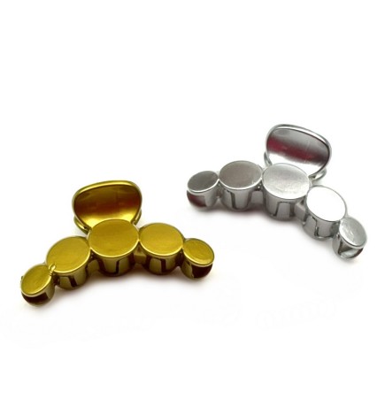 Lot de 2 pinces cheveux 7cm - doré ou argenté