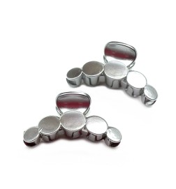 Lot de 2 pinces cheveux 7cm - doré ou argenté