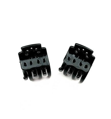 Lot de 2 petites pinces cheveux crabe 2.5cm - marron ou noir