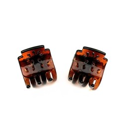 Lot de 2 pinces cheveux crabe 2.5cm - marron ou noir