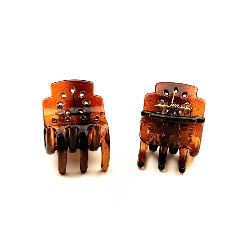 Lot de 2 petites pinces cheveux crabe 2.5cm - marron ou noir Lot de 2 petites pinces cheveux crabe 2.5cm - marron ou noir