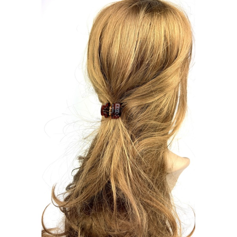 Lot de 2 petites pinces cheveux crabe 2.5cm - marron ou noir Lot de 2 petites pinces cheveux crabe 2.5cm - marron ou noir