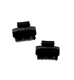 Lot de 2 petites pinces cheveux crabe 2.5cm - marron ou noir