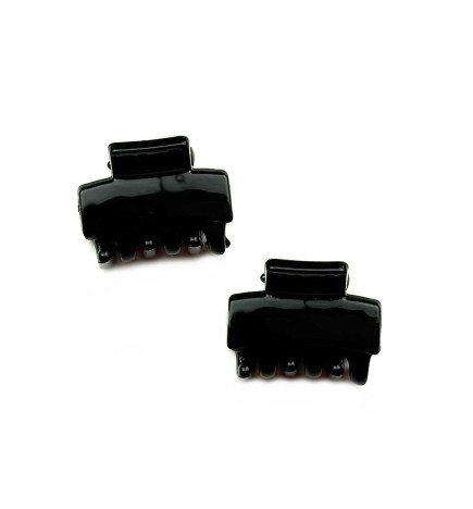 Lot de 2 petites pinces cheveux crabe 2.5cm - marron ou noir