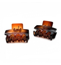 Lot de 2 pinces cheveux crabe 4.5cm - marron ou noir
