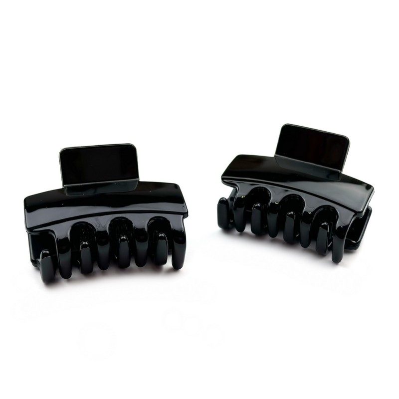 Lot de 2 pinces cheveux crabe 4.5cm - marron ou noir