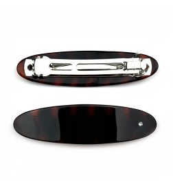 Barrette cheveux ovale 9.5cm avec strass - marron ou noir