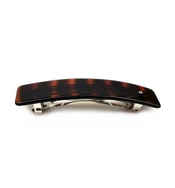 Barrette cheveux rectangulaire 9cm avec strass - marron ou noir