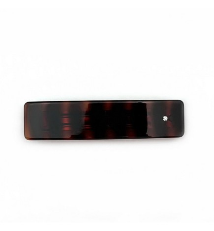 Barrette cheveux rectangulaire 9cm avec strass - marron ou noir