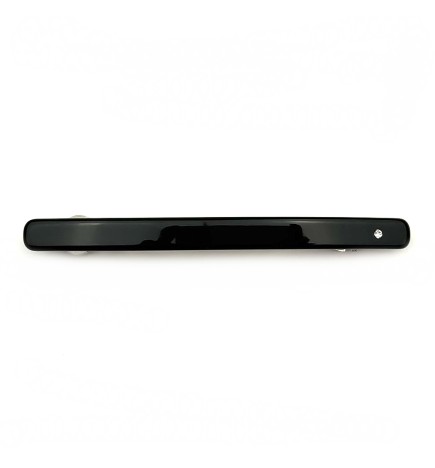 Barrette cheveux classique longue 10cm fait main avec strass - marron ou noir