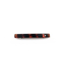 Lot de 2 barrettes cheveux 6.5cm fait main avec strass - marron ou noir