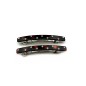 Barrette cheveux 6.5cm fait main, avec strass - marron ou noir