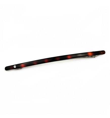 Barrette cheveux fine, longue, fait main, 10.5cm avec strass - marron ou noir