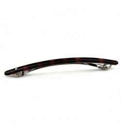 Barrette cheveux fine, longue, fait main, 10.5cm avec strass - marron ou noir