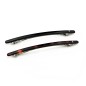 Barrette cheveux fine, longue, fait main, 10.5cm avec strass - marron ou noir