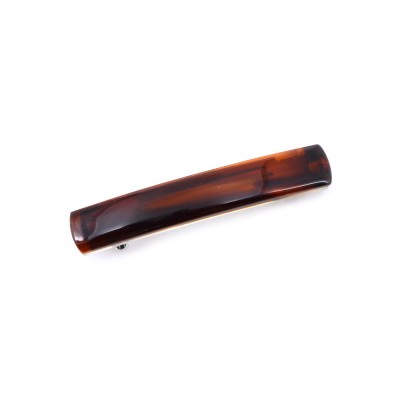 4 petites barrettes cheveux classique rectangulaire "Made in France" 5.4cmx0.9cm marron