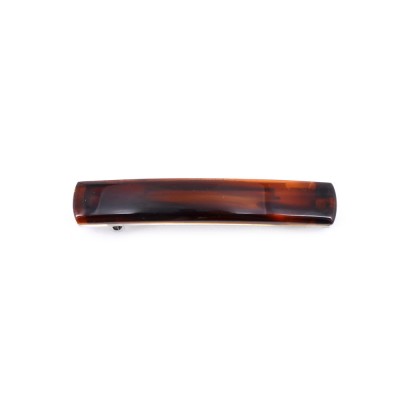 4 petites barrettes cheveux classique rectangulaire "Made in France" 5.4cmx0.9cm marron