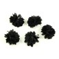 Lot de 5 petites fleurs en tissu satin - noir