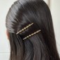 Pince barrette cheveux avec boules en métal doré 6.5cm Pince barrette cheveux avec boules en métal doré 6.5cm