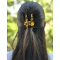 Pince cheveux fleur en acétate, décor tortue, 8cm Pince cheveux fleur en acétate, décor tortue, 8cm