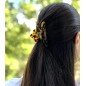 Pince cheveux fleur en acétate, décor tortue, 8cm Pince cheveux fleur en acétate, décor tortue, 8cm