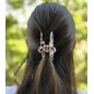 Pince cheveux fleur en acétate, décor tortue, 8cm Pince cheveux fleur en acétate, décor tortue, 8cm