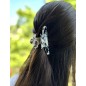 Pince cheveux fleur en acétate, décor tortue, 8cm Pince cheveux fleur en acétate, décor tortue, 8cm
