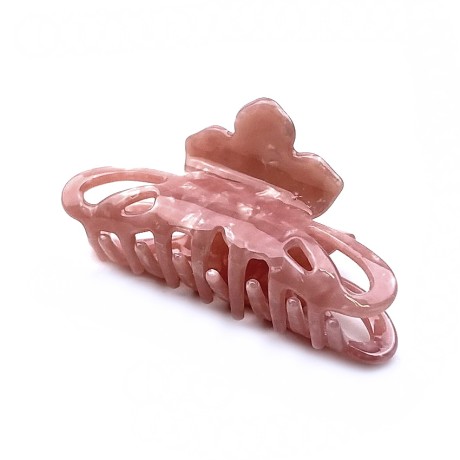 Pince cheveux fleur en acétate, motif nacre, 8cm