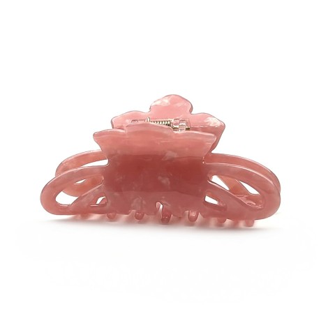 Pince cheveux fleur en acétate, motif nacre, 8cm