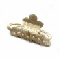 Pince cheveux fleur en acétate, motif nacre, 8cm Pince cheveux fleur en acétate, motif nacre, 8cm
