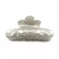 Pince cheveux fleur en acétate, motif nacre, 8cm Pince cheveux fleur en acétate, motif nacre, 8cm
