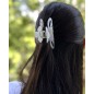 Pince cheveux fleur en acétate, motif nacre, 8cm Pince cheveux fleur en acétate, motif nacre, 8cm