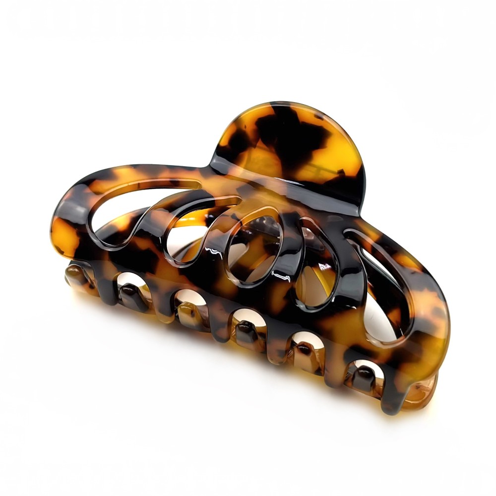Pince cheveux crabe en acétate, motif tortue, 8cm Pince cheveux crabe en acétate, motif tortue, 8cm