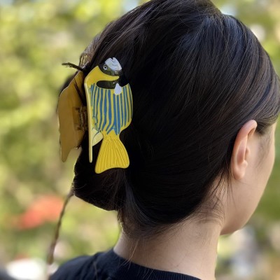 Pince cheveux chat, accessoire cheveux en acétate, fait main.