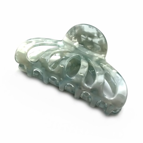 Pince cheveux crabe, en acétate nacre, 8cm