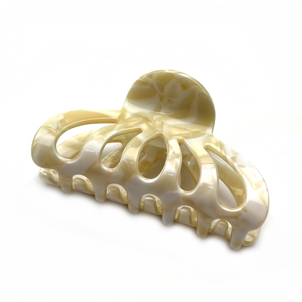 Pince cheveux crabe, en acétate nacre, 8cm Pince cheveux crabe, en acétate nacre, 8cm