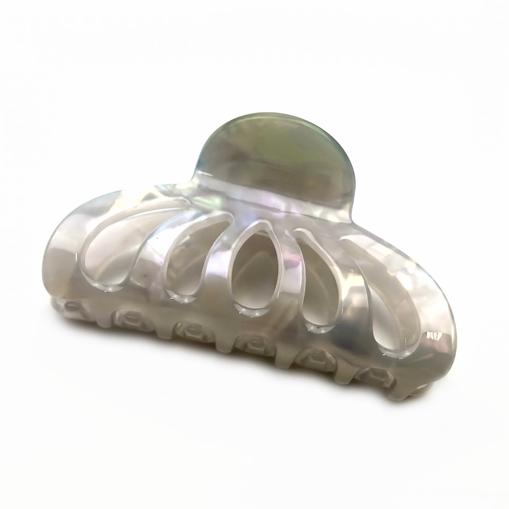 Pince cheveux crabe, en acétate nacre, 8cm Pince cheveux crabe, en acétate nacre, 8cm