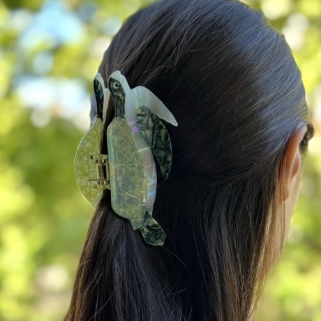 Pince cheveux tortue de mer, acetate