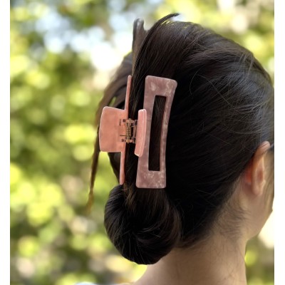 Grande pince cheveux 9.7cm en acetate nacré