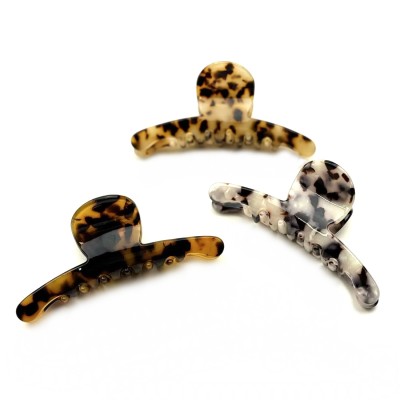 Pince cheveux en acétate, motif tortue, 9cm