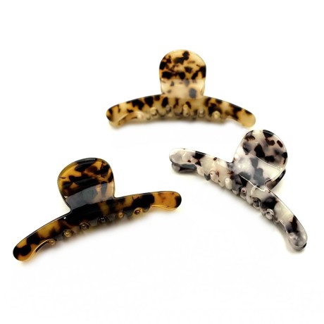 Pince cheveux en acétate, motif tortue, 9cm