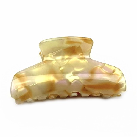 Pince cheveux crabe en résine effet nacré, 8cm
