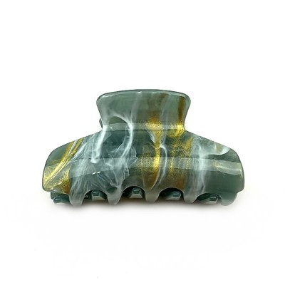 Pince cheveux crabe en résine effet marbré, 8cm